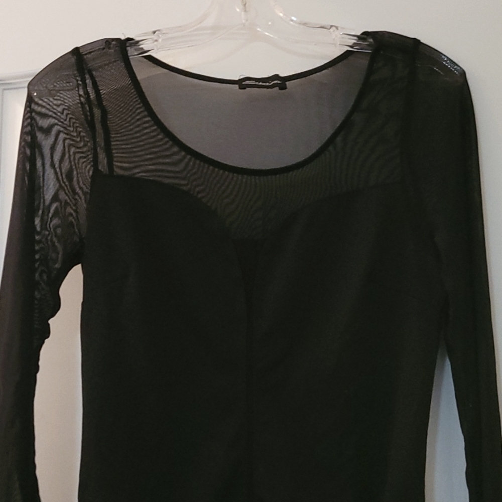 Mesh sleeve bodysuit